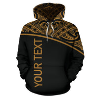 Cook Islands Polynesian Custom Hoodie Curve Gold - Polynesian Pride
