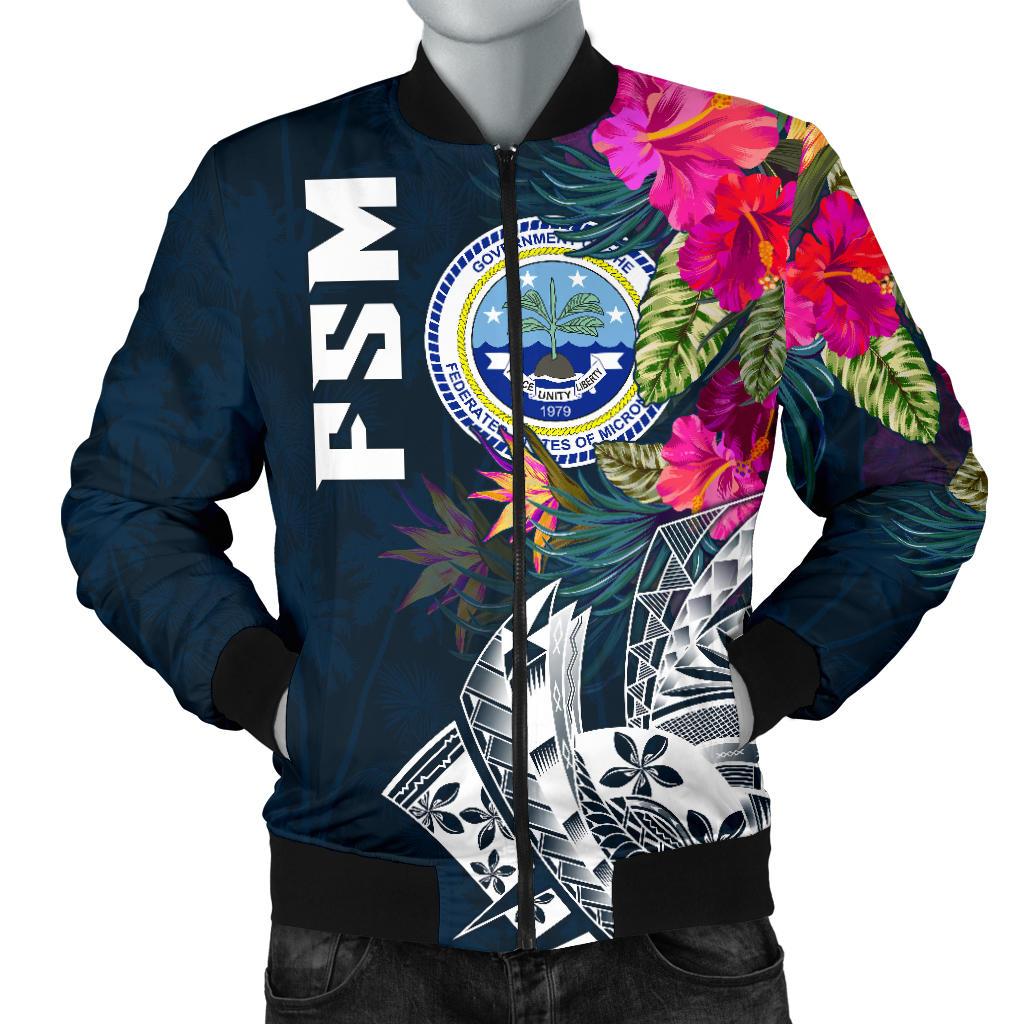 Federated States Of Micronesia Men's Bomber Jacket - Summer Vibes Blue - Polynesian Pride