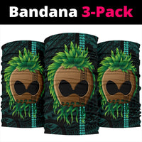 Warrior Kakau Polynesian Bandana 3-Pack - Turquoise - AH - Polynesian Pride