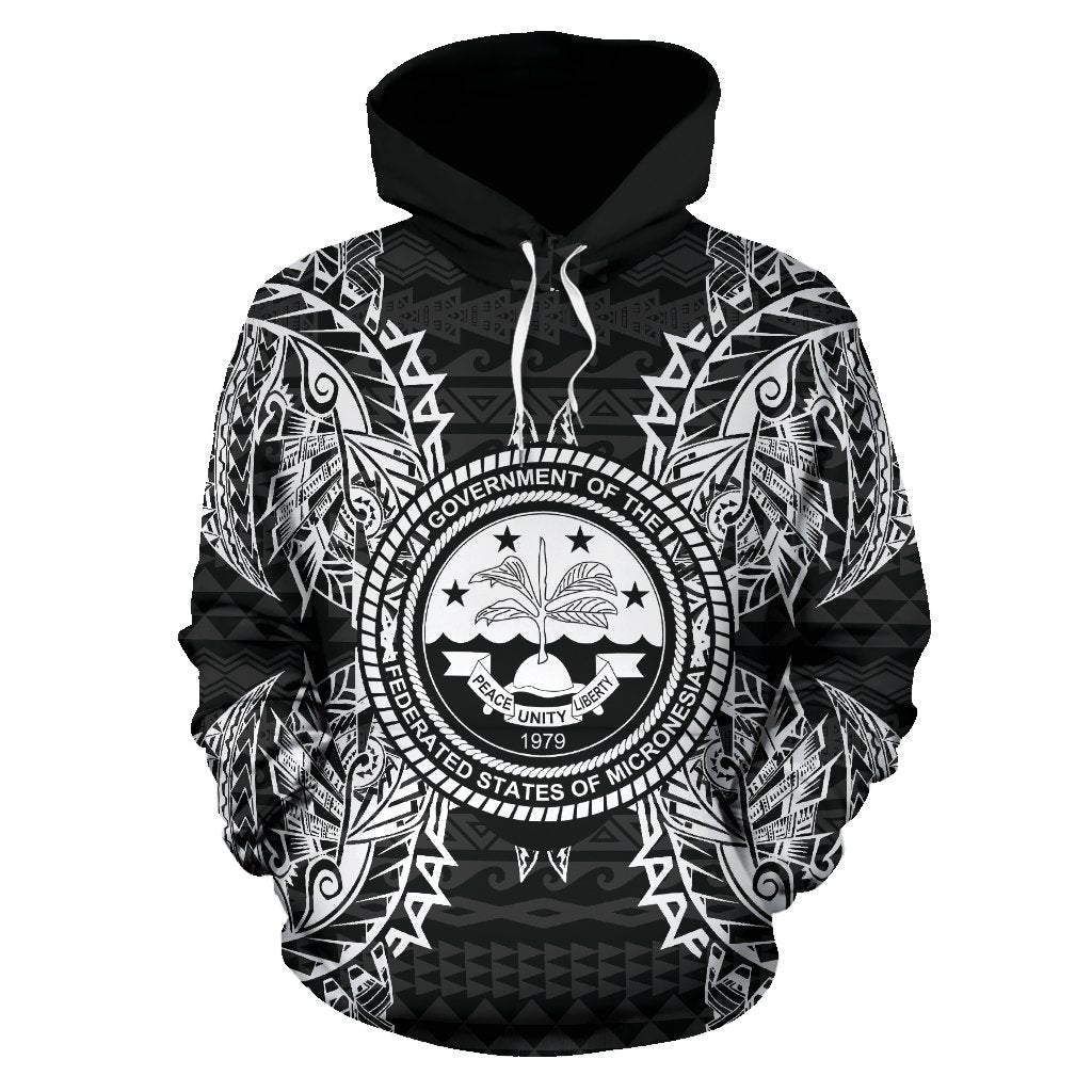 Federated States of Micronesian ll Over Hoodie Map Black - Polynesian Pride