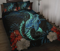 Hawaii Polynesian Honu Sea Hibiscus Quilt Bed Set - Polynesian Pride