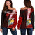 Nauru Polynesian Custom Personalised Women's Off Shoulder Sweater - Coat Of Arm With Hibiscus Red - Polynesian Pride