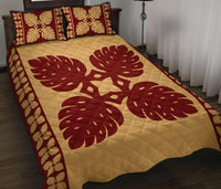 Hawaiian Quilt Pattern Palm Symmetry Quilt Bed Set - Polynesian Pride