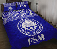 Federated States of Micronesia Quilt Bed Set - Federated States of Micronesia Seal Blue Version - Polynesian Pride