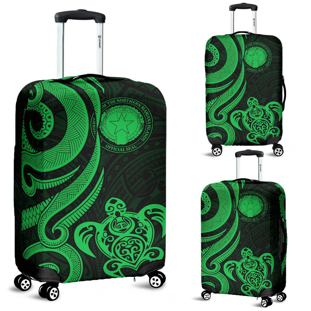 Northern Mariana Luggage Covers - Tentacle Turtle Green Green - Polynesian Pride