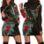 Cook Islands Hoodie Dress - Cook Islands Flag Hibiscus Black - Polynesian Pride