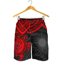 Marshall Islands Polynesian Shorts (Men) - Red Turtle Red - Polynesian Pride