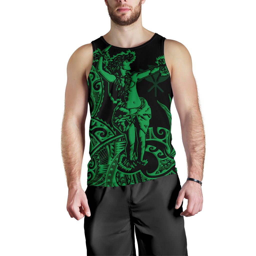 Polynesian Hawaii Men's Tank Top - Hula Girl Green - Polynesian Pride