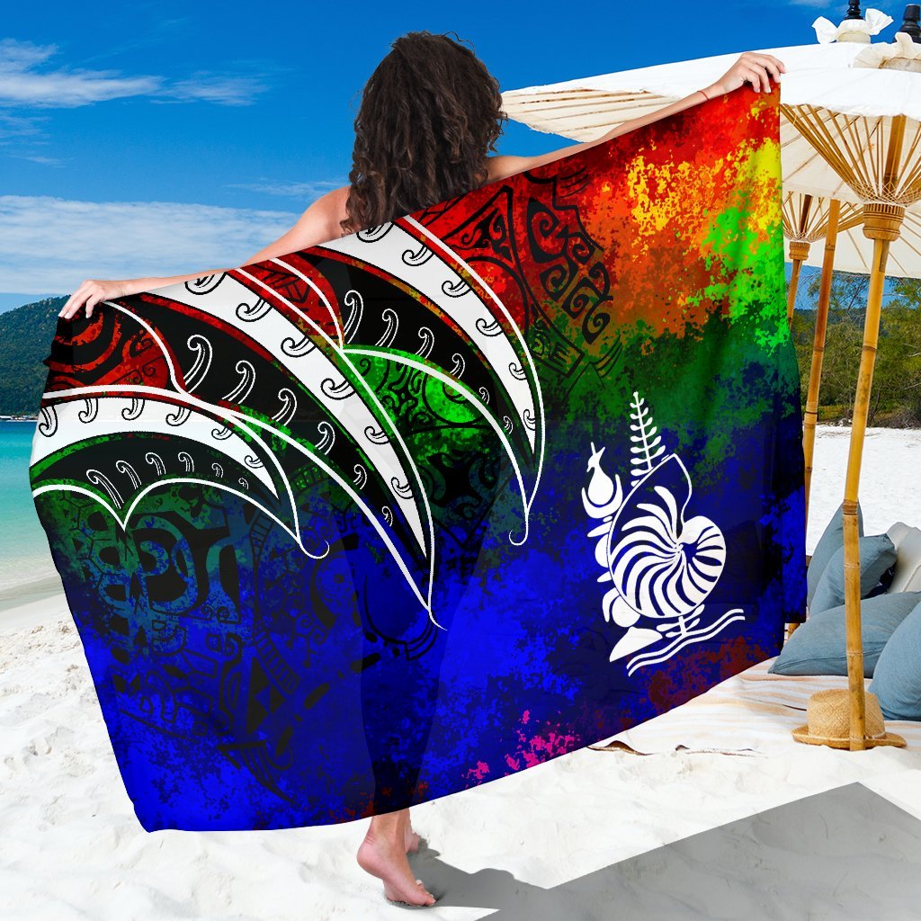 New Caledonia Sarong - Tropical Leaf Rainbow Color SARONG ONE SIZE Rainbow Color - Polynesian Pride