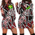 Hawaii Women's Hoodie Dress - Tribal Flower Special Pattern Red Color - Polynesian Pride