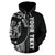 Niue Polynesian Custom Zip up Hoodie Line Black - Polynesian Pride