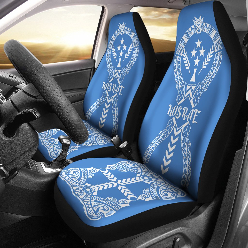 Kosrae Car Seat Covers - Kosrae FLag Micronesian Tribal Blue Universal Fit Blue - Polynesian Pride