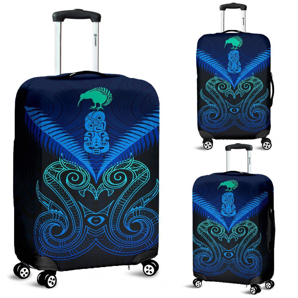 Maori Manaia New Zealand Luggage Covers Blue Blue - Polynesian Pride