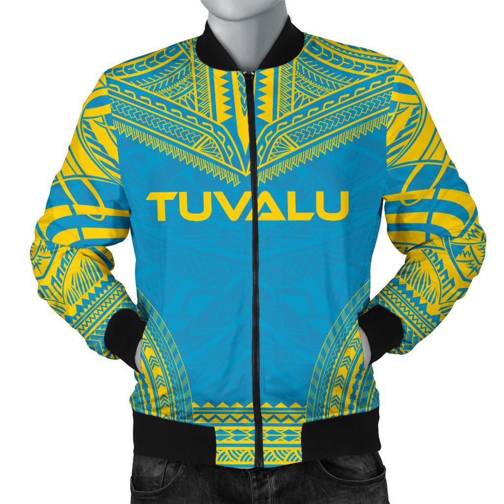 Tuvalu Flag Polynesian Chief Men's Bomber Jacket Green - Polynesian Pride