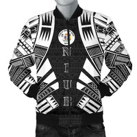 Niue Men Bomber Jackets - Polynesian Tattoo Black Black - Polynesian Pride