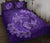 Hawaii Yin Yang Turtle Shark Hibiscus Plumeria Quilt Bed Set - Purple - Polynesian Pride