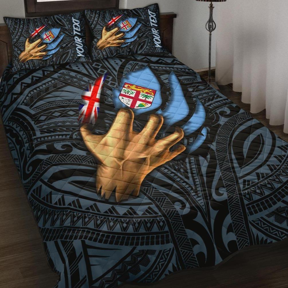 Fiji Personalised Quilt Bed Set - Fiji In Me (Blue) Blue - Polynesian Pride