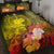 Samoa Quilt Bed Set - Humpback Whale with Tropical Flowers (Yellow) Yellow - Polynesian Pride