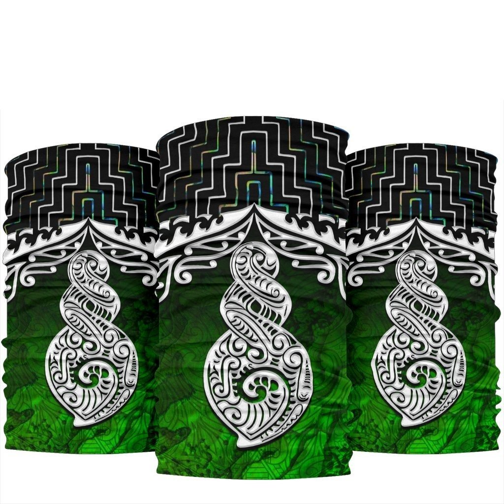 New Zealand Maori Bandana, Poutama Pikorua Double Twist 3-Pack Green - Polynesian Pride