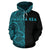 Hawaii Mauna Kea Polynesian Hoodie The Half Turquoise - Polynesian Pride