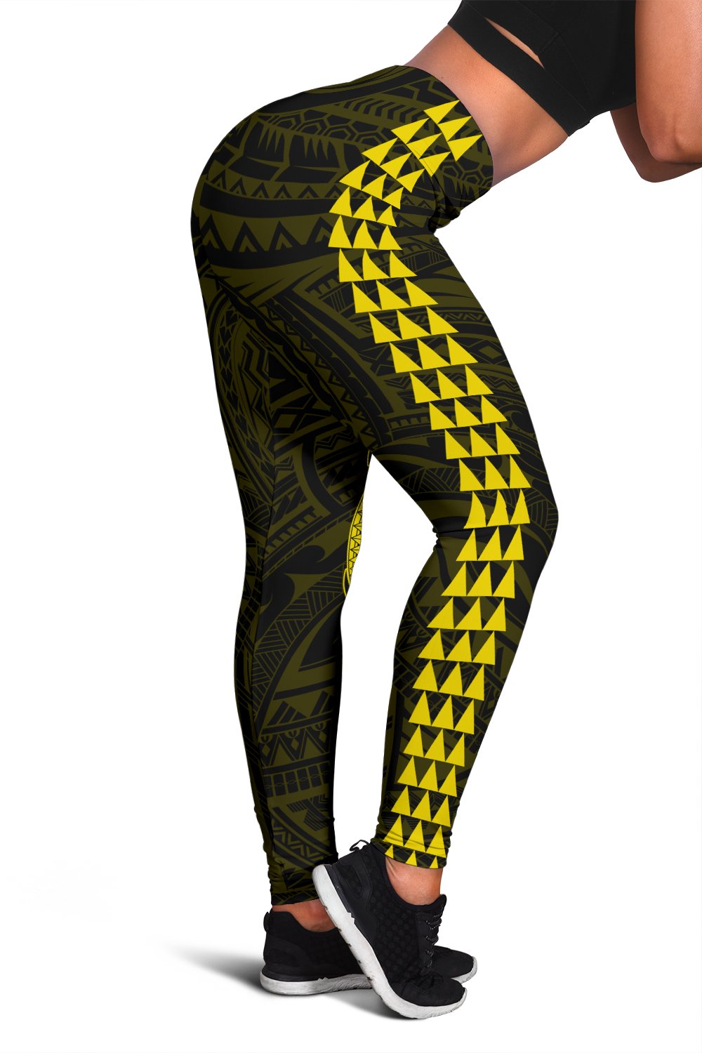 Hawaii Turtle Shark Polynesian Leggings - Yellow Yellow - Polynesian Pride