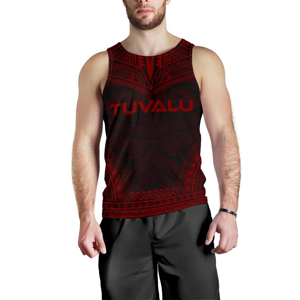 Tuvalu Men's Tank Top - Polynesian Chief Red Version Red - Polynesian Pride