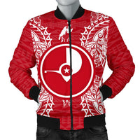Yap Polynesian Men's Bomber Jacket Map Red White Red - Polynesian Pride