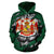 Polynesian Kanaka Maoli Royal Coat of Arms Hawaii Hoodie Green - Polynesian Pride