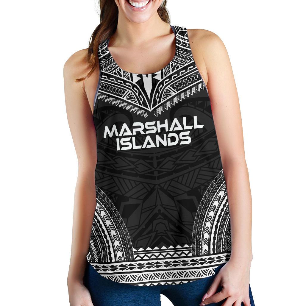 Marshall Islands Women's Racerback Tank - Polynesian Chief Black Version Black - Polynesian Pride
