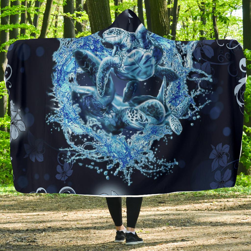 Hawaii Turtle Sea Ohana Hooded Blanket - Polynesian Pride