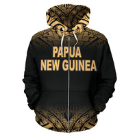 Papua New Guinea Polynesian All Over Zip up Hoodie Gold Fog - Polynesian Pride