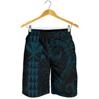 Kanaka Hawaii Map Polynesian Men's Short Blue Coral - Polynesian Pride