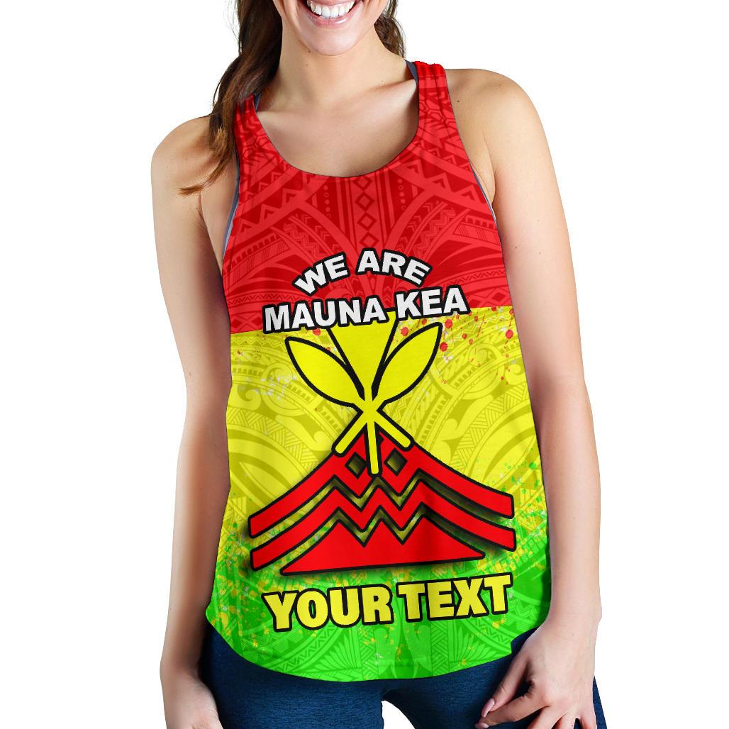 Mauna Kea Custom Personalised Women's Racerback Tank - Protect Mauna Kea - Polynesian Pride