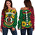 Vanuatu Women'S Off Shoulder Sweater Pig Tusk Polynesian Coat Of Arms Art - Polynesian Pride