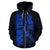 Pohnpei Custom Zip up Hoodie Micronesia Pohnpeian Warrior Blue - Polynesian Pride