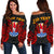 Tahiti Polynesian Custom Personalised Women's Off Shoulder Sweater - Tahitians Spirit Red - Polynesian Pride