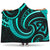 New Zealand Maori Mangopare Hooded Blanket Polynesian - Turquoise Hooded Blanket Turquoise - Polynesian Pride