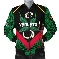 Vanuatu Rugby Men Bomber Jacket Flag Style Green - Polynesian Pride