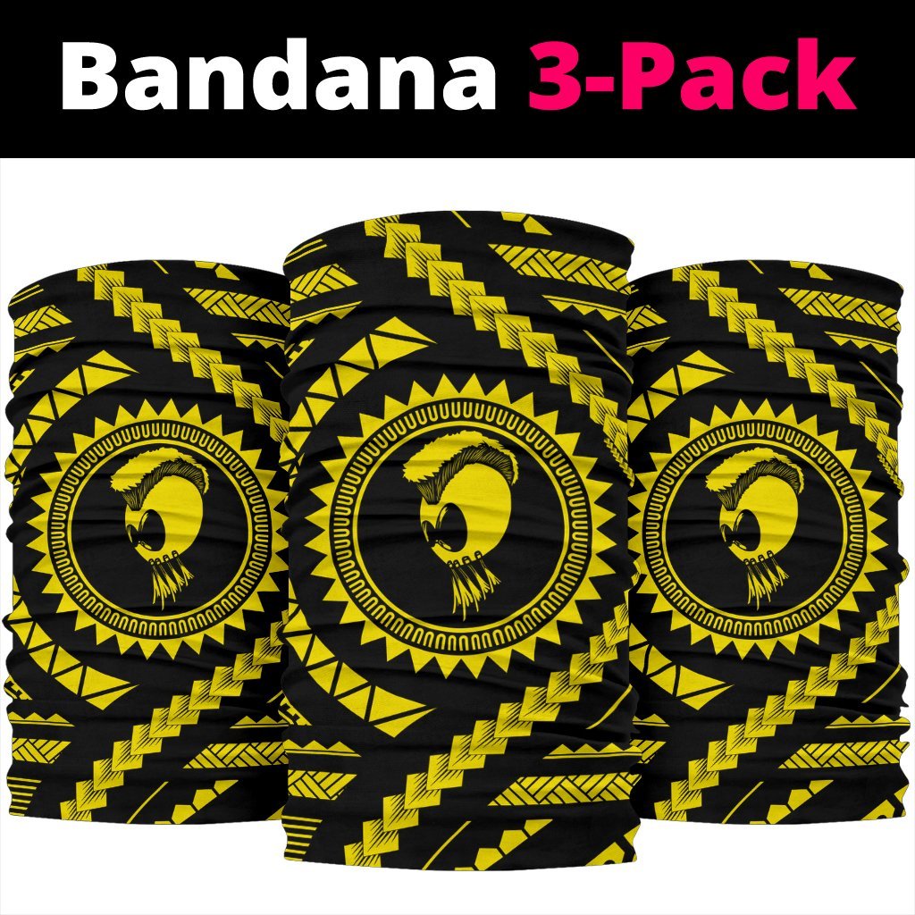 Hawaiian Ikaika Warrior Yellow Bandana 3-Pack - Polynesian Pride