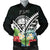 FSM Men's Bomber Jacket - FSM Coat of Arms & Polynesian Tropical Flowers White White - Polynesian Pride