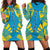 Tuvalu Hoodie Dress - Polynesian Tattoo Flag Black - Polynesian Pride