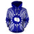 Cook Islands Polynesian All Over Zip up Hoodie Map Blue - Polynesian Pride