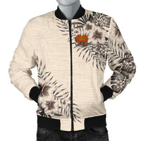 Papua New Guinea Men's Bomber Jacket - The Beige Hibiscus - Polynesian Pride