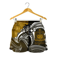 Samoa Women's Shorts - Samoa Seal Wave Style (Gold) - Polynesian Pride