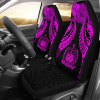 Samoa Polynesian Car Seat Covers Pride Seal And Hibiscus Pink Universal Fit Pink - Polynesian Pride