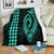 Hawaii Kakau Makau Fish Hook Polynesian Premium Blanket - Turquoise - Polynesian Pride