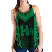 Hawaiian Kanaka Polynesian Women's Racerback Tank Active Green - Polynesian Pride