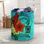 Cook Islands Laundry Basket - Tropical Flowers Style Laundry Basket - Cook Islands One Size Blue - Polynesian Pride