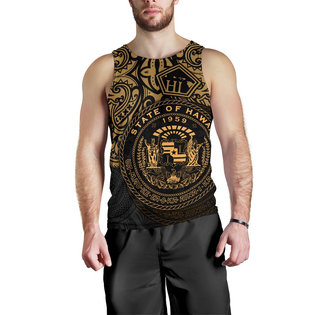 Hawaii Men's Tank Top - Hawaii Seal Pride Style (Gold) - Polynesian Pride