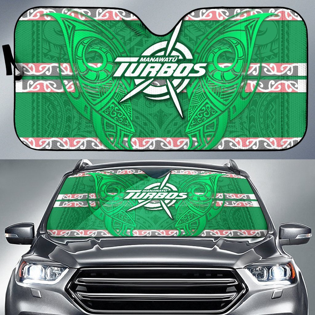 Manawatu Turbos Auto Sun Shades Maori Vibes Auto Sun Shade Universal Fit Green - Polynesian Pride